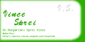 vince sprei business card